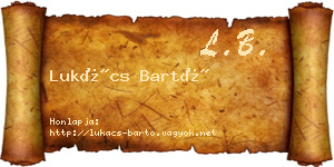 Lukács Bartó névjegykártya